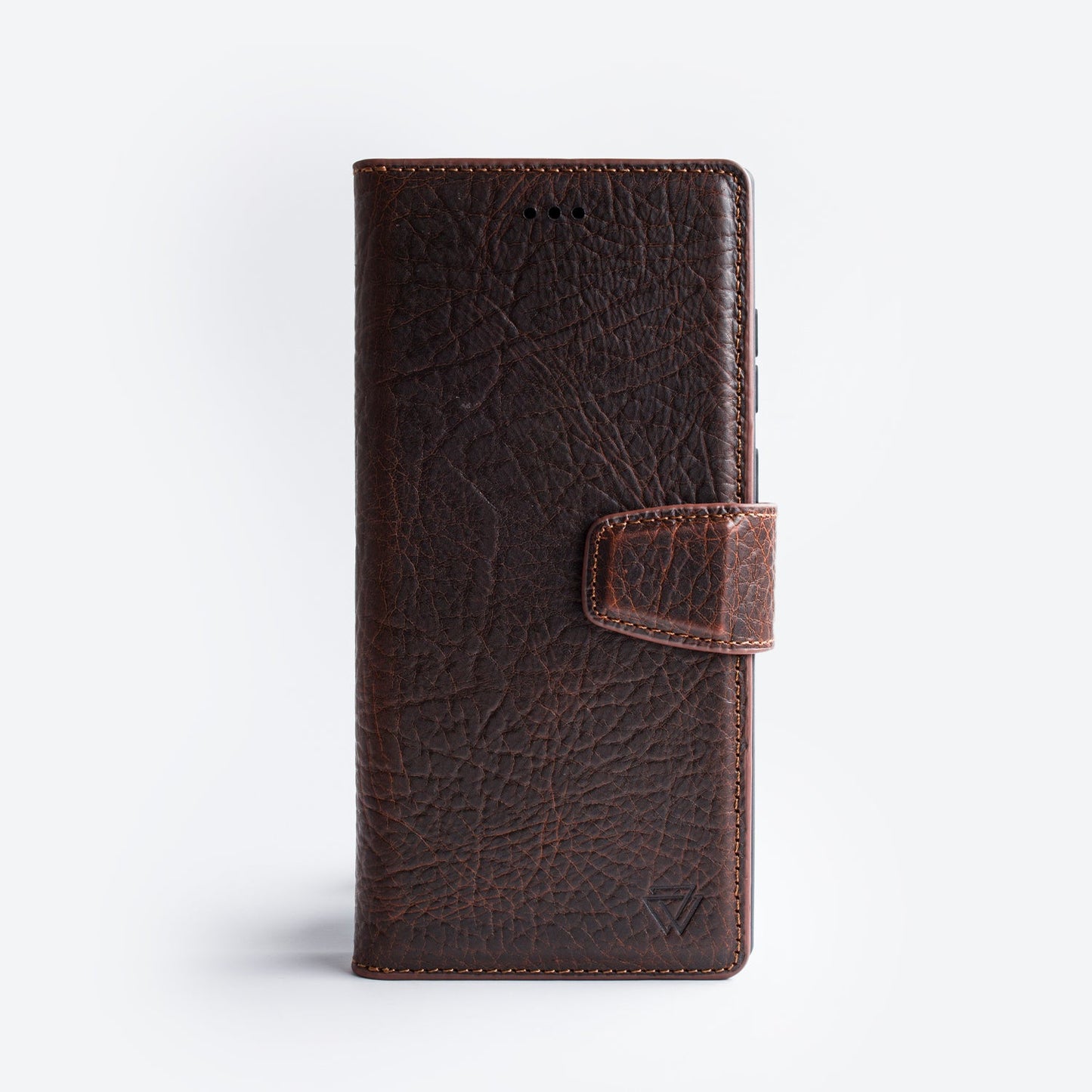 Wachikopa Genuine Leather Magic Book Case 2 in 1 for Samsung S22 Brown