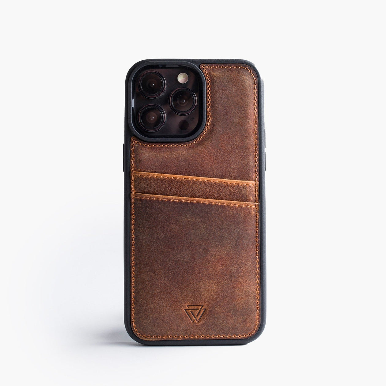 Wachikopa Leather Back Cover C.C. Case for iPhone 16e Brown