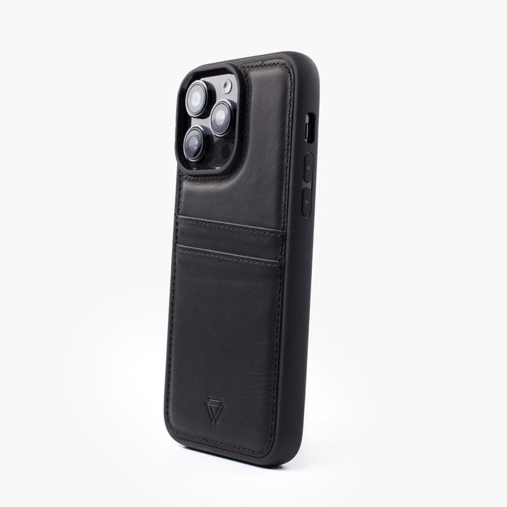Wachikopa Leather Back Cover C.C. Case for iPhone 16e Black
