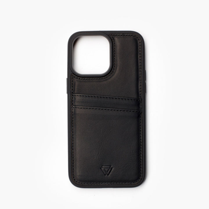 Wachikopa Leather Back Cover C.C. Case for iPhone 16e Black