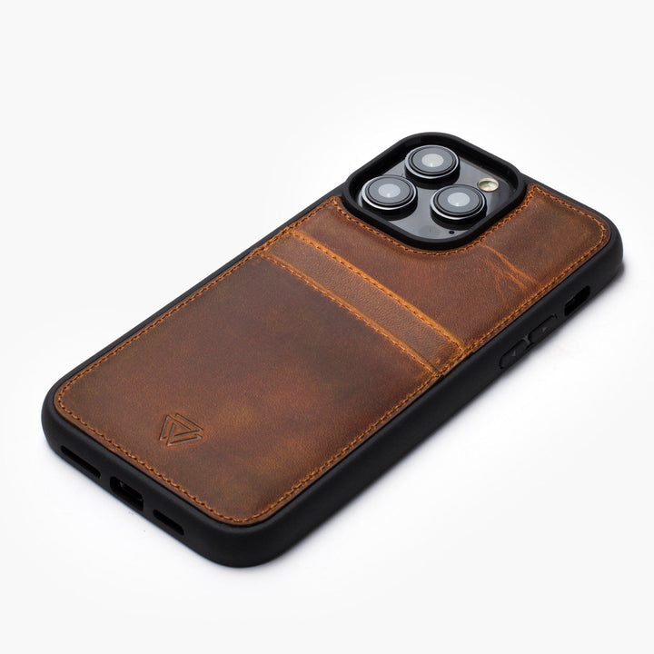 Wachikopa Leather Back Cover C.C. Case for iPhone 16e Brown