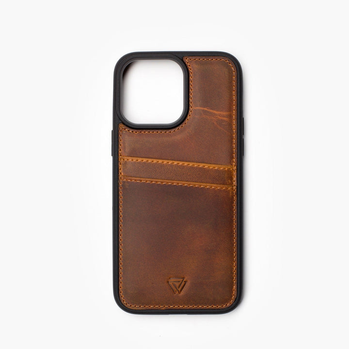 Wachikopa Leather Back Cover C.C. Case for iPhone 16e Brown