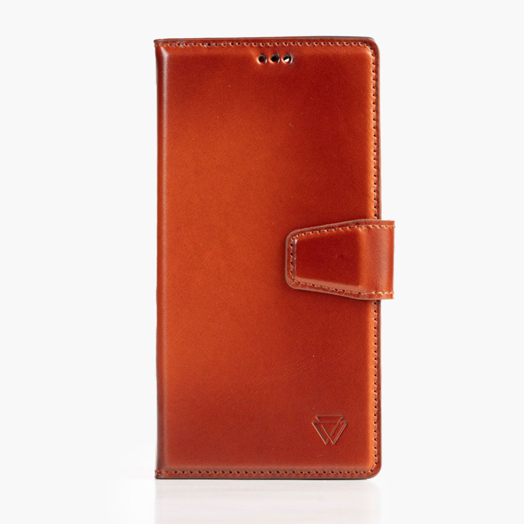 Wachikopa Genuine Leather Classic Bookcase for Samsung S25 Plus British