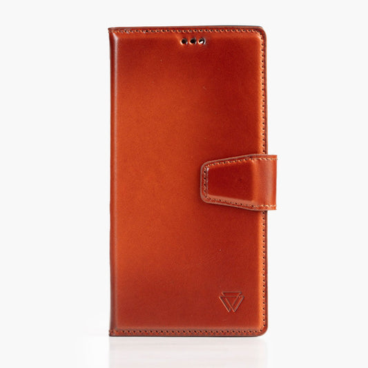 Wachikopa Genuine Leather Classic Bookcase for Samsung S25 Plus British