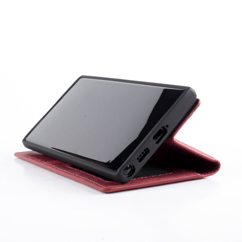 Wachikopa Genuine Leather Magic Bookcase 2 in 1 for Samsung S25 Ultra Magenta