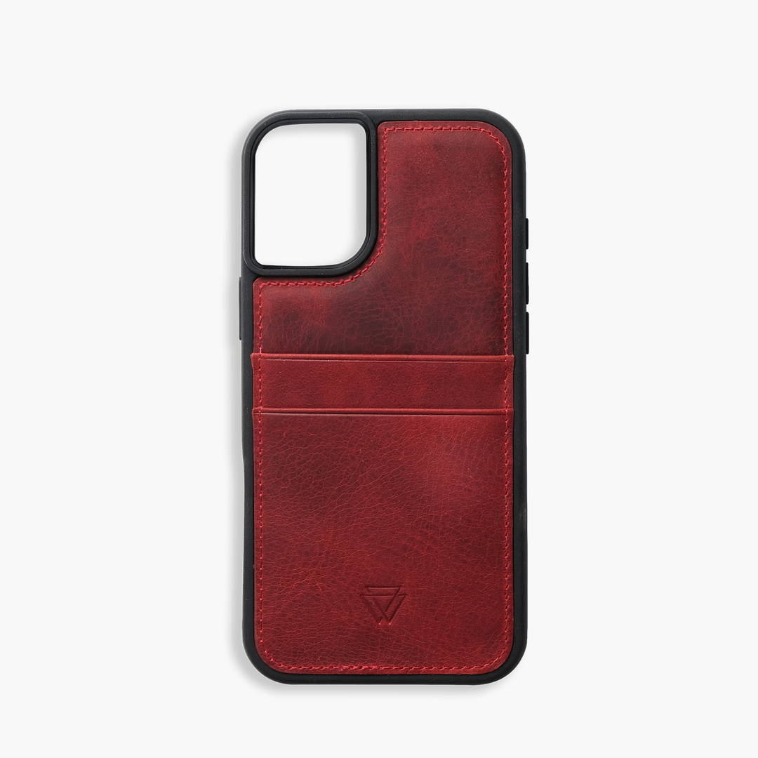 Wachikopa Leather Back Cover C.C. Case for iPhone 17 Red