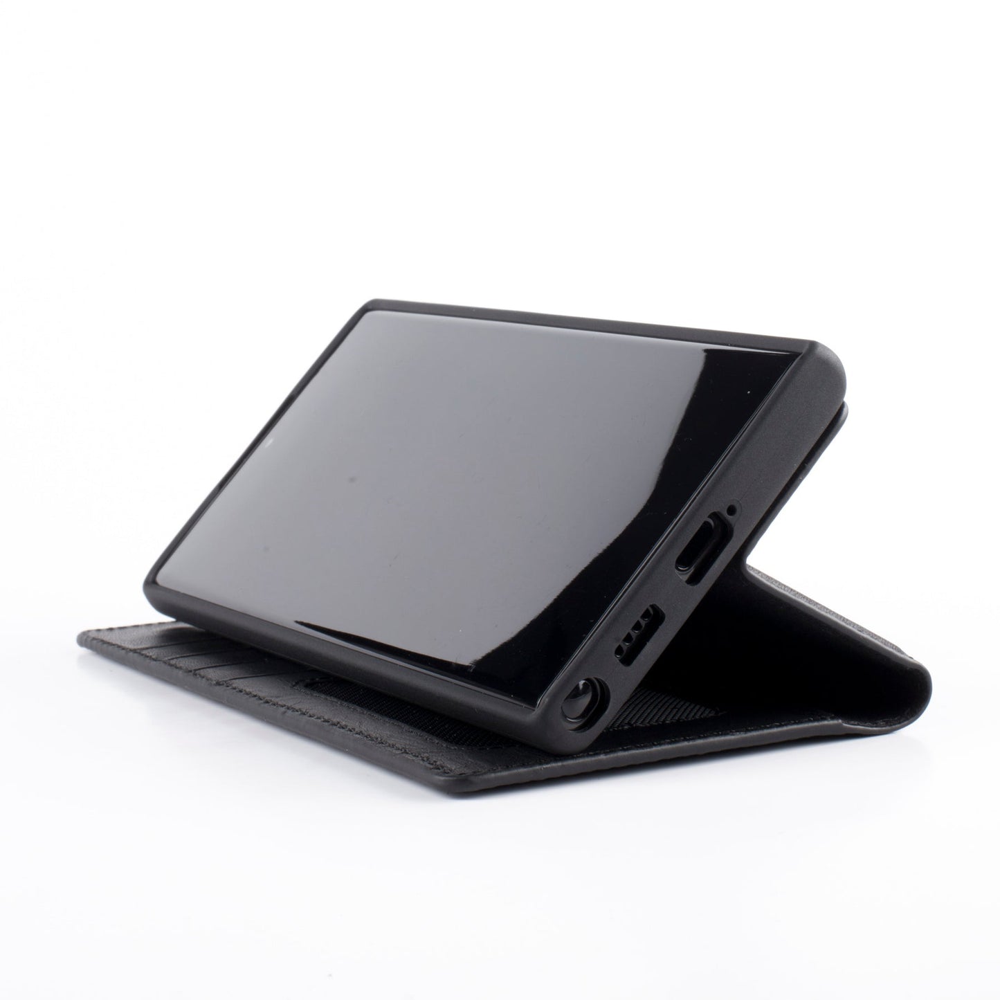 Wachikopa Genuine Leather Classic Bookcase for Samsung S25 Ultra Black