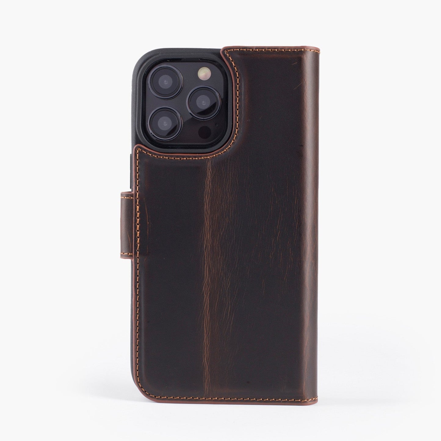 Wachikopa leather Magic Book Case 2 in 1 for iPhone 15 / iPhone 14 / iPhone 13 Dark Brown