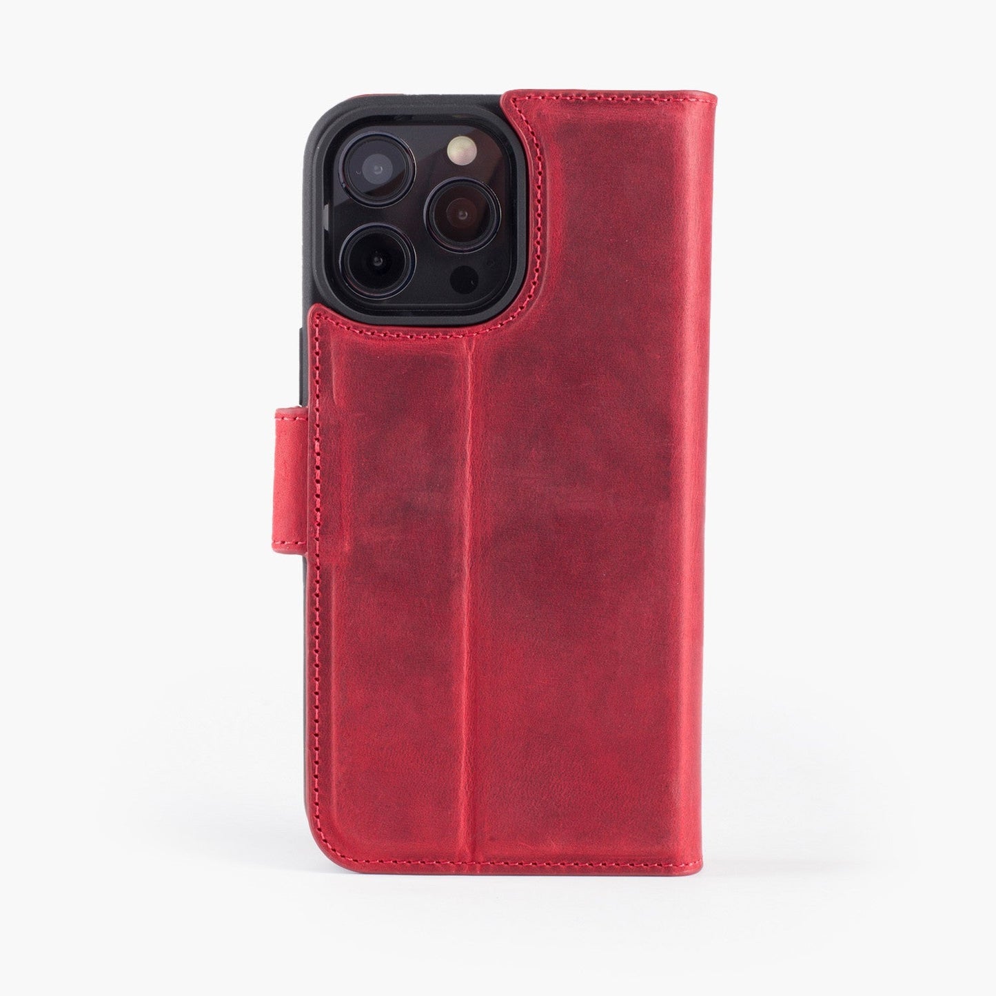 Wachikopa leather Magic Book Case 2 in 1 for iPhone 15 Plus Red