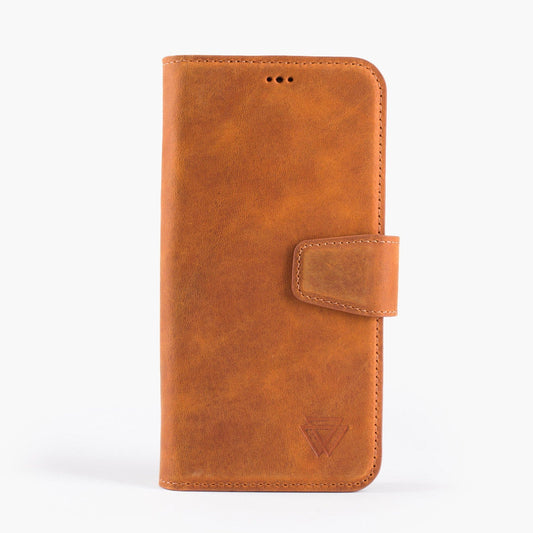 Wachikopa Leather Magic Book Case 2 in 1 for iPhone 16 Pro Max Brown