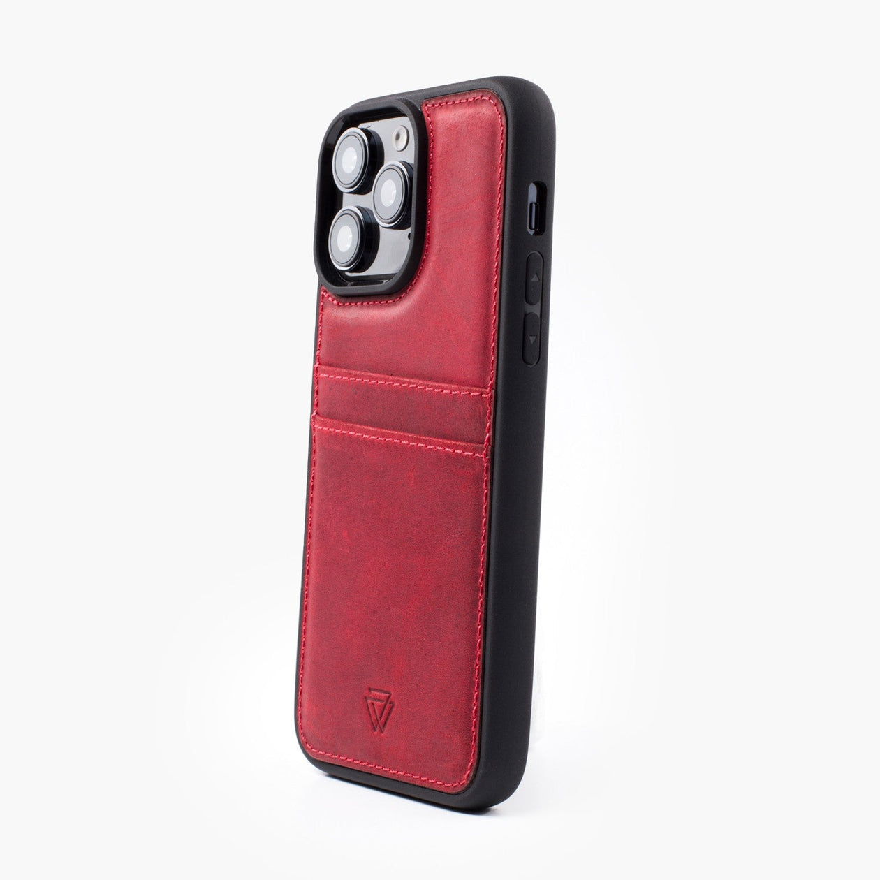 Wachikopa Leather Back Cover C.C. Case for iPhone 16 Red