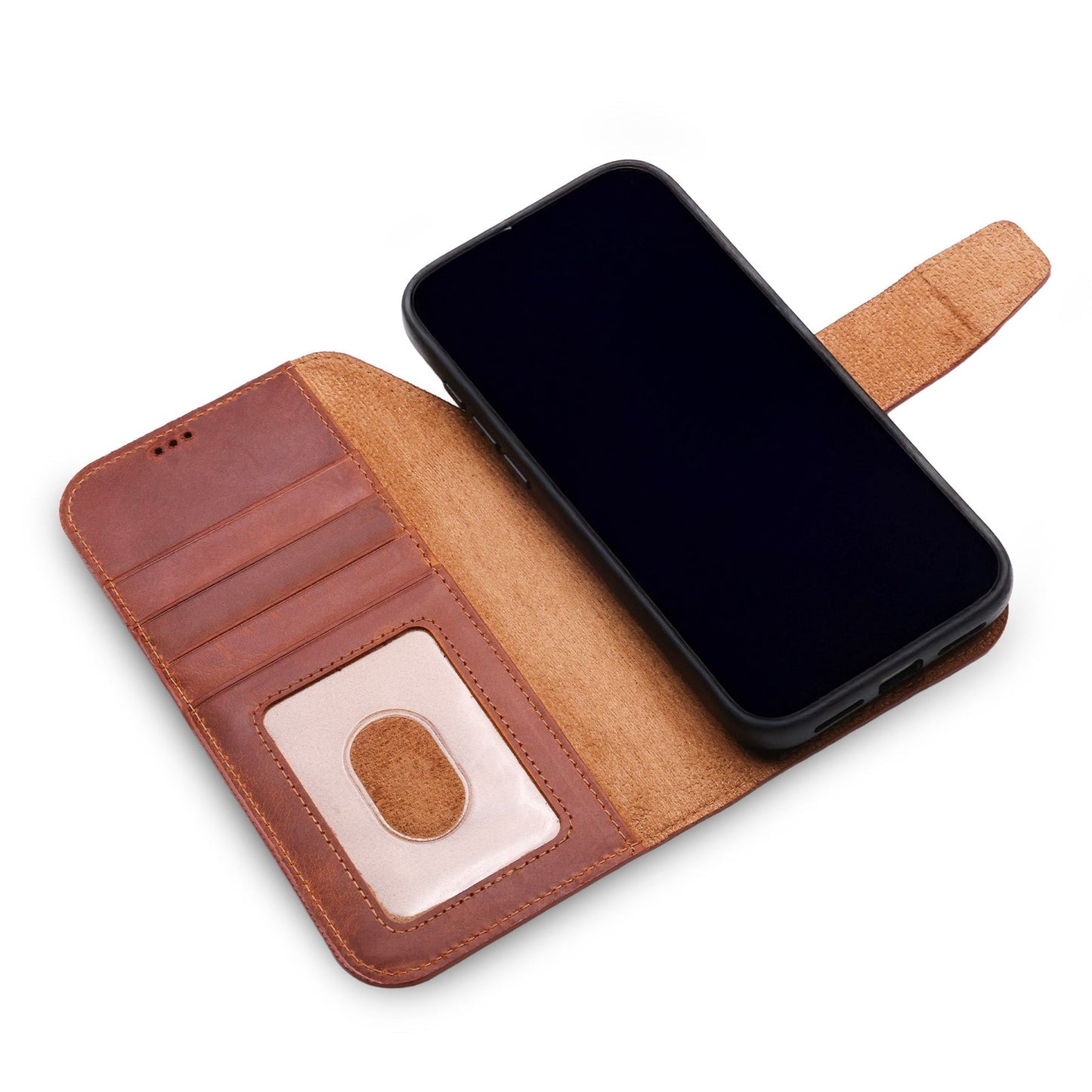 Wachikopa Leather Magic Book Case 2 in 1 for iPhone 17 Pro Max Brick